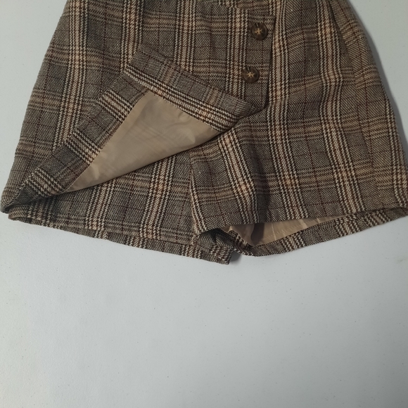 Altar'd State Shorts Skirt Skort Womens Size Small Brown Plaid - Picture 3 of 10